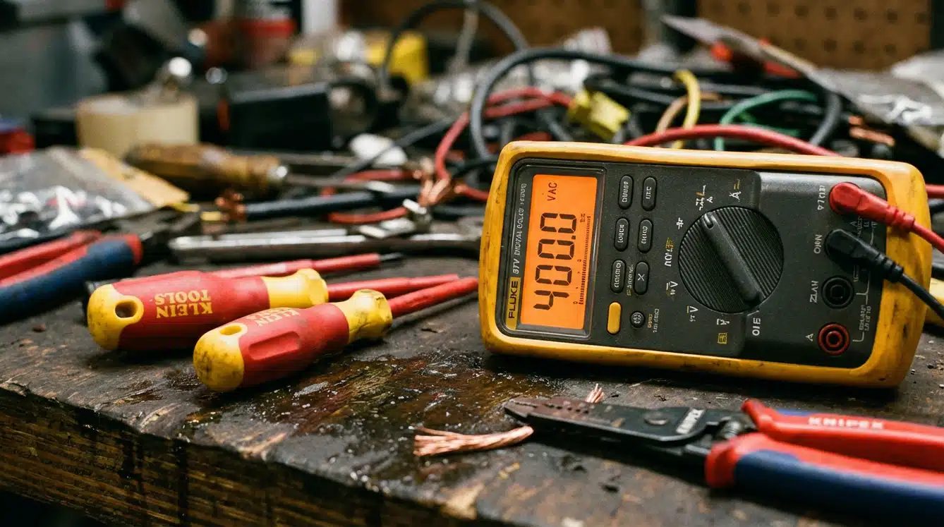 Meetapparatuur en gereedschap van elektricien voor storingsdiagnose in Amsterdam