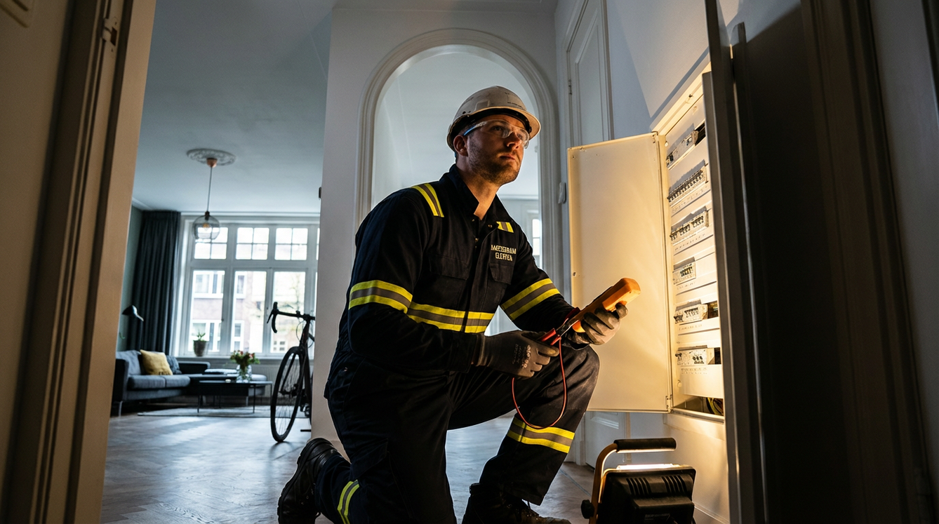 Elektricien IJburg Amsterdam onderzoekt meterkast bij stroomstoring